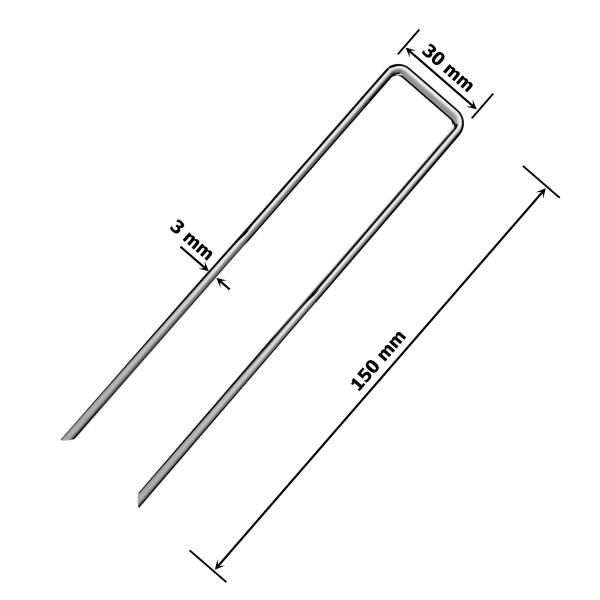 Metalowe kołki do agrowłókniny - zestaw 100 sztuk
